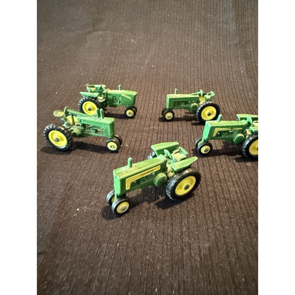Lot of 5 Vintage Ertl Diecast John Deere Tractors 1/64 Scale Farm Vehicles